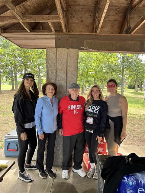 Nicole with residents at a community event