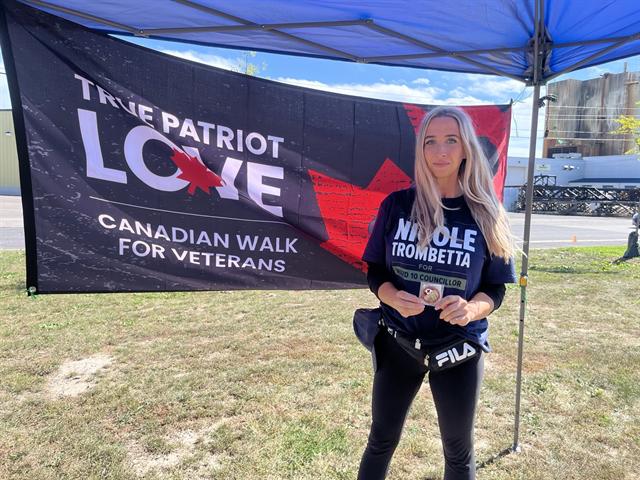 Nicole at the True Patriot Love Canadian Walk for Veterans