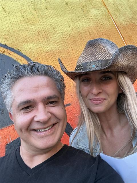 Nicole with a supporter at a community event