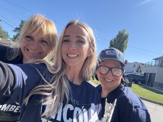 Nicole canvassing with volunteers