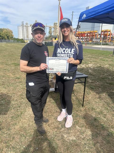 Nicole at an outdoor community event